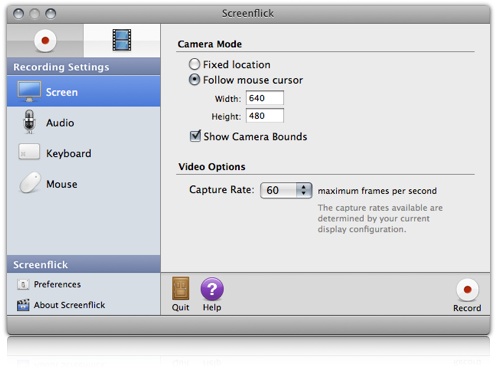 native screen capture tool for the mac
